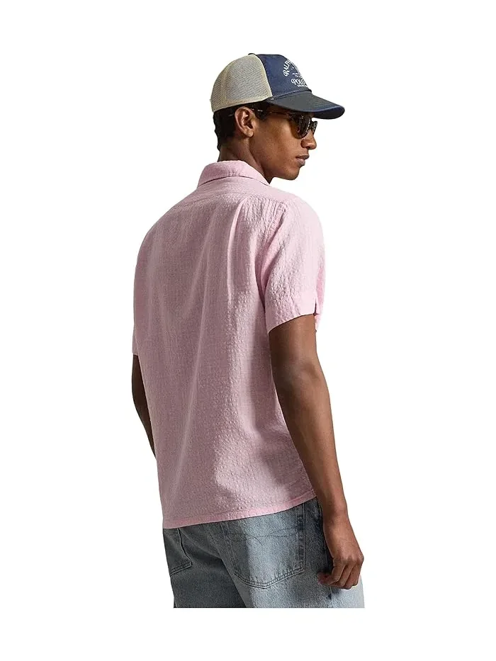 Рубашка из льняной смеси с сирсакером Classic Fit Polo Ralph Lauren — изображение 3 из 5, белый