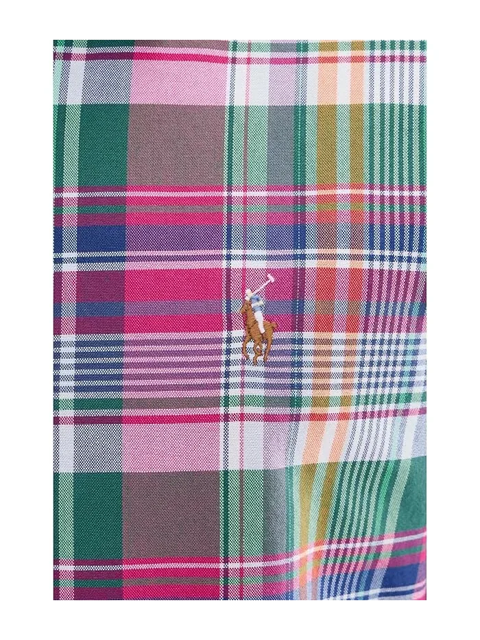 Рубашка Oxford в клетку Classic Fit Plaid Oxford Shirt Polo Ralph Lauren — изображение 5 из 5, синий