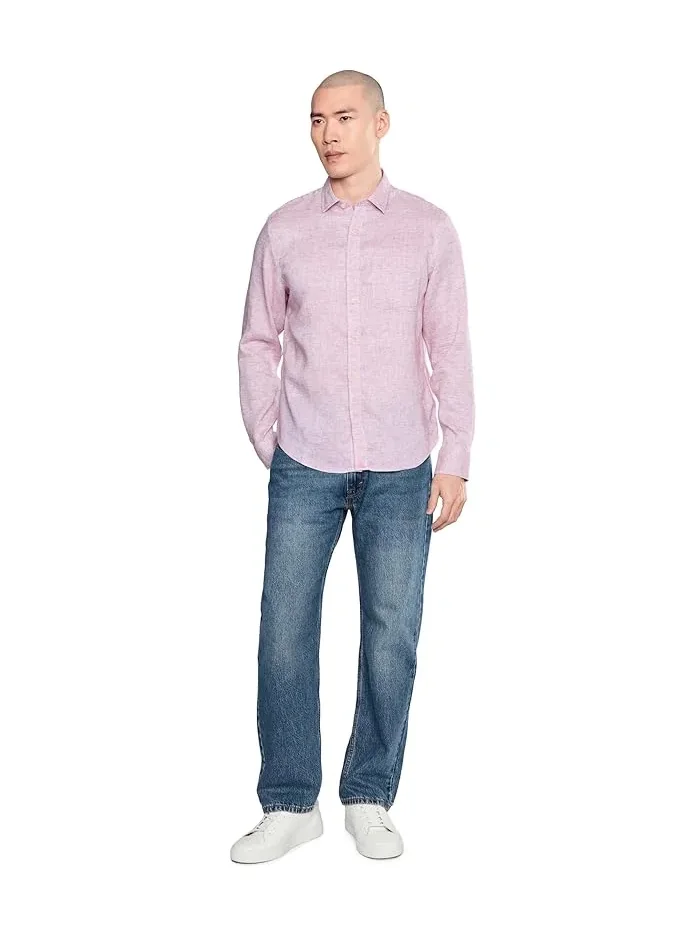 Рубашка льняная Wildehart UNTUCKit — изображение 2 из 5, розовый