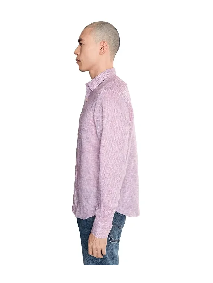 Рубашка льняная Wildehart UNTUCKit — изображение 3 из 5, розовый