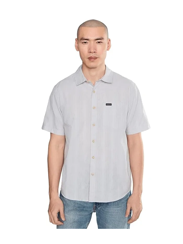 Рубашка повседневная Dobby Stripe Classic Woven Quiksilver, Micro Chip — серебристый