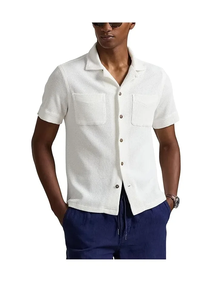 Рубашка Camp из вафельного хлопка и льна Waffle-Knit Cotton Linen Camp Shirt Polo Ralph Lauren — изображение 1 из 5