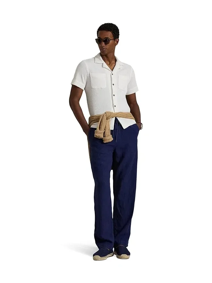 Рубашка Camp из вафельного хлопка и льна Waffle-Knit Cotton Linen Camp Shirt Polo Ralph Lauren — изображение 2 из 5