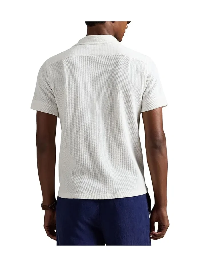 Рубашка Camp из вафельного хлопка и льна Waffle-Knit Cotton Linen Camp Shirt Polo Ralph Lauren — изображение 3 из 5