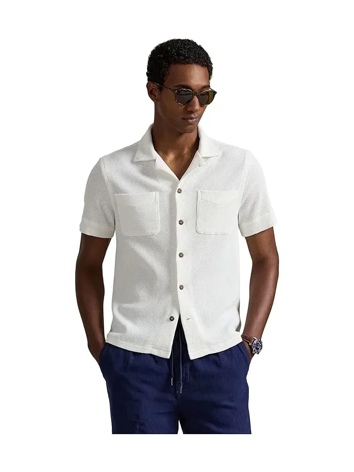 Рубашка Camp из вафельного хлопка и льна Waffle-Knit Cotton Linen Camp Shirt Polo Ralph Lauren — изображение 4 из 5