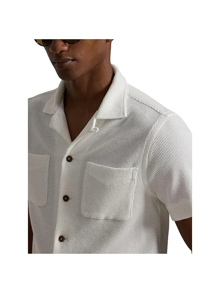 Рубашка Camp из вафельного хлопка и льна Waffle-Knit Cotton Linen Camp Shirt Polo Ralph Lauren — изображение 5 из 5