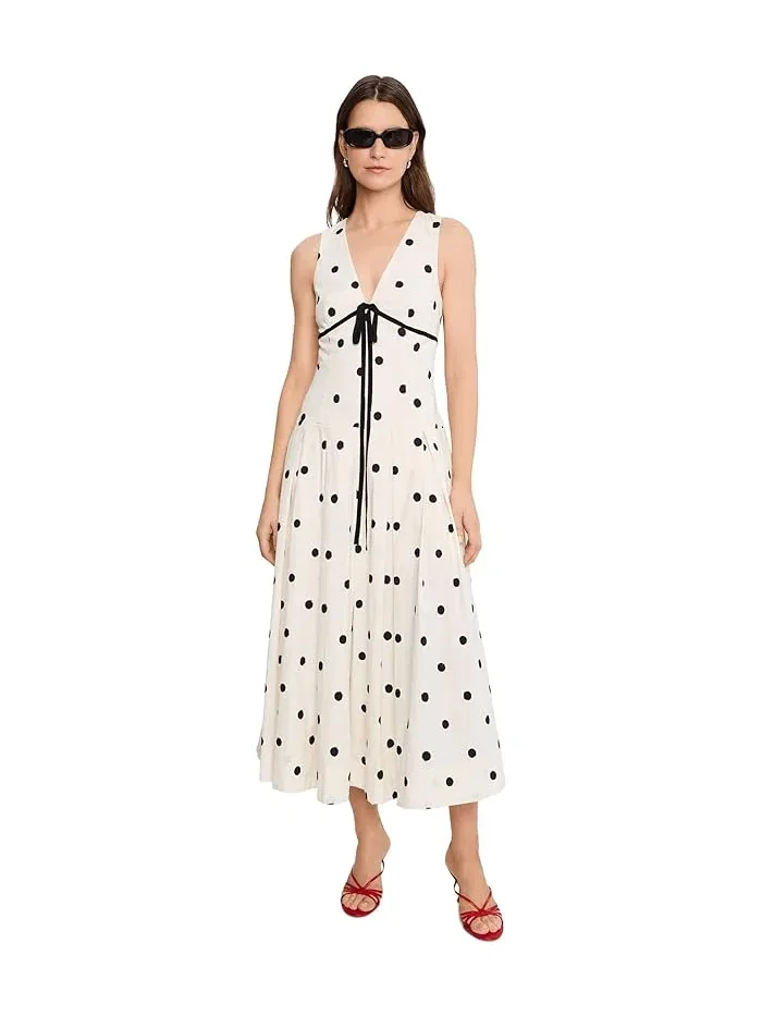 Платье миди с горошком Avec Les Filles, Brushed Polka Dot — изображение 2 из 5, многоцветный