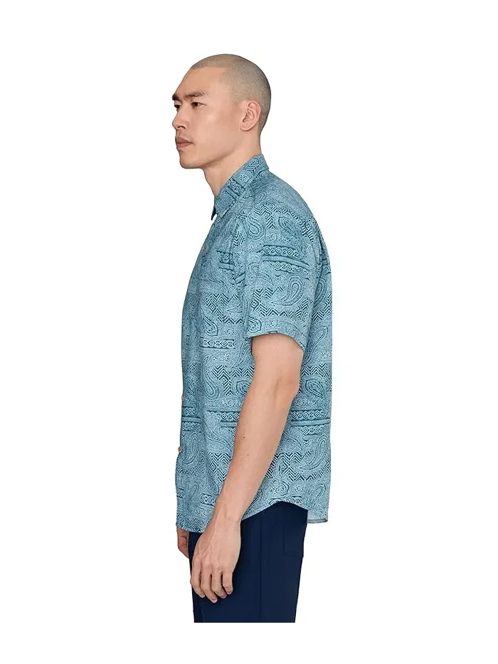 Рубашка с принтом Coastal Ease Azul Falls Tommy Bahama — изображение 3 из 5, синий