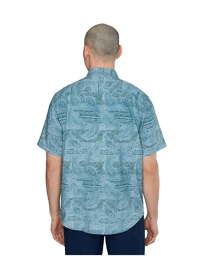 Рубашка с принтом Coastal Ease Azul Falls Tommy Bahama — изображение 4 из 5, синий