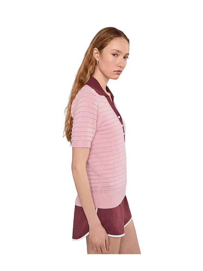 Джемпер-поло Wren Knit Varley, Zephyr Mauve/Port — изображение 3 из 5, фиолетовый