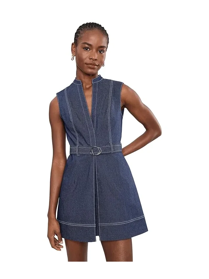 Ромпер faux denim Adrianna Papell — изображение 1 из 5, тёмно-серый