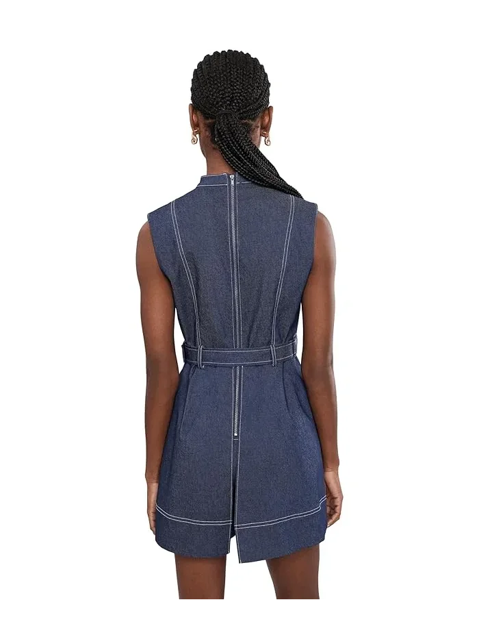 Ромпер faux denim Adrianna Papell — изображение 4 из 5, тёмно-серый