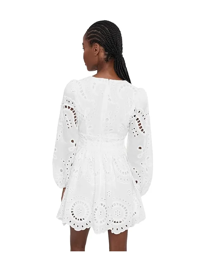 Ромпер с вышивкой Broderie Anglaise Cotton Romper Dress Avec Les Filles — изображение 4 из 5, белый