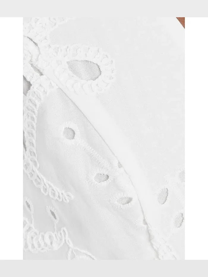 Ромпер с вышивкой Broderie Anglaise Cotton Romper Dress Avec Les Filles — изображение 5 из 5, белый