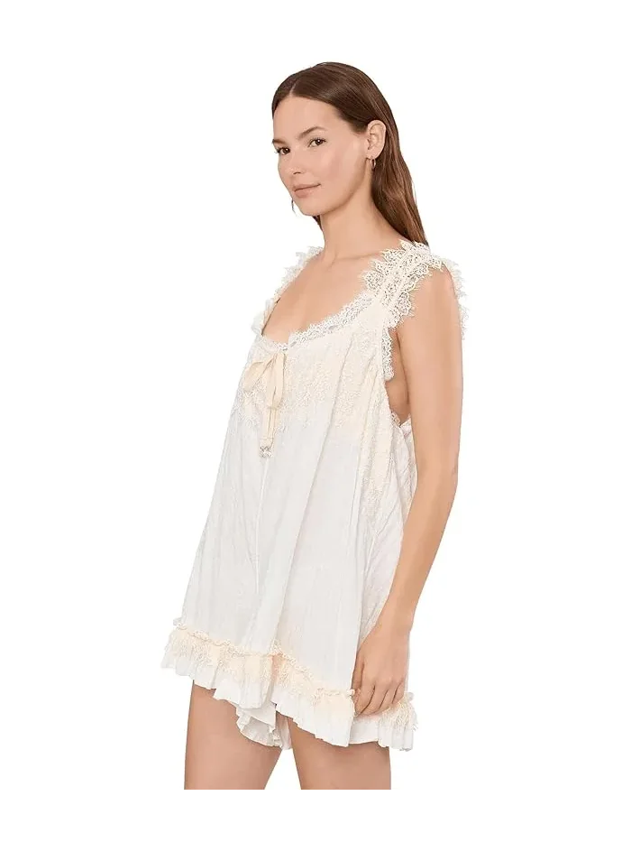 Ромпер сатиновый Wish Me Luck Free People — изображение 3 из 5, слоновая кость