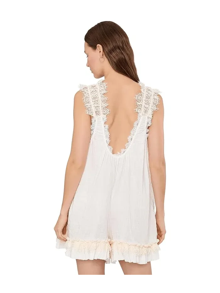 Ромпер сатиновый Wish Me Luck Free People — изображение 4 из 5, слоновая кость