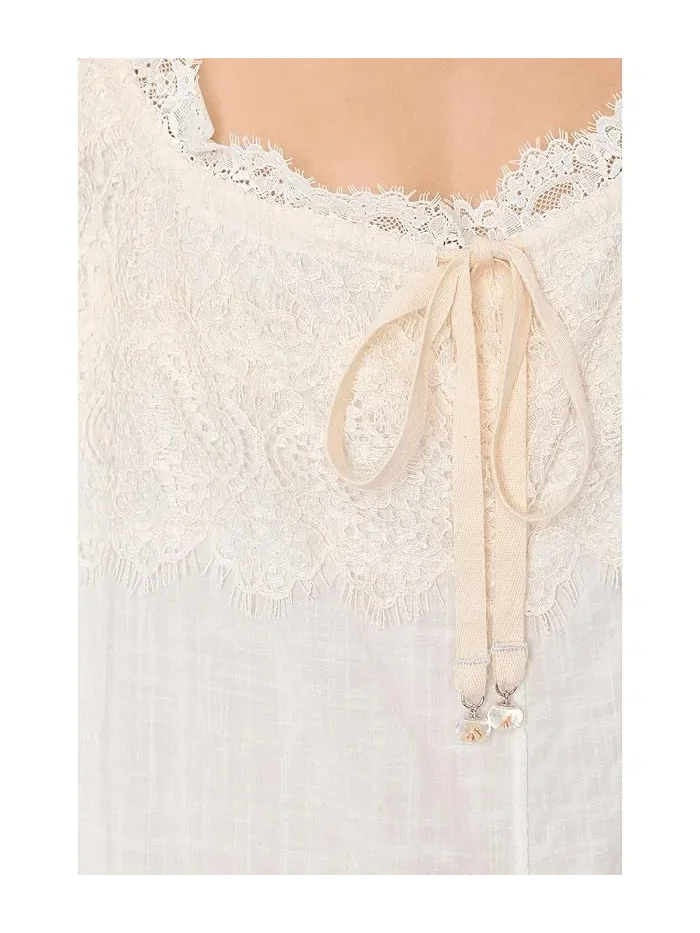 Ромпер сатиновый Wish Me Luck Free People — изображение 5 из 5, слоновая кость