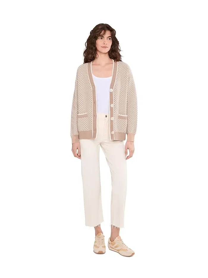 Кардиган вязаный Tarran Stitch Knit Varley — изображение 2 из 5, коричневый