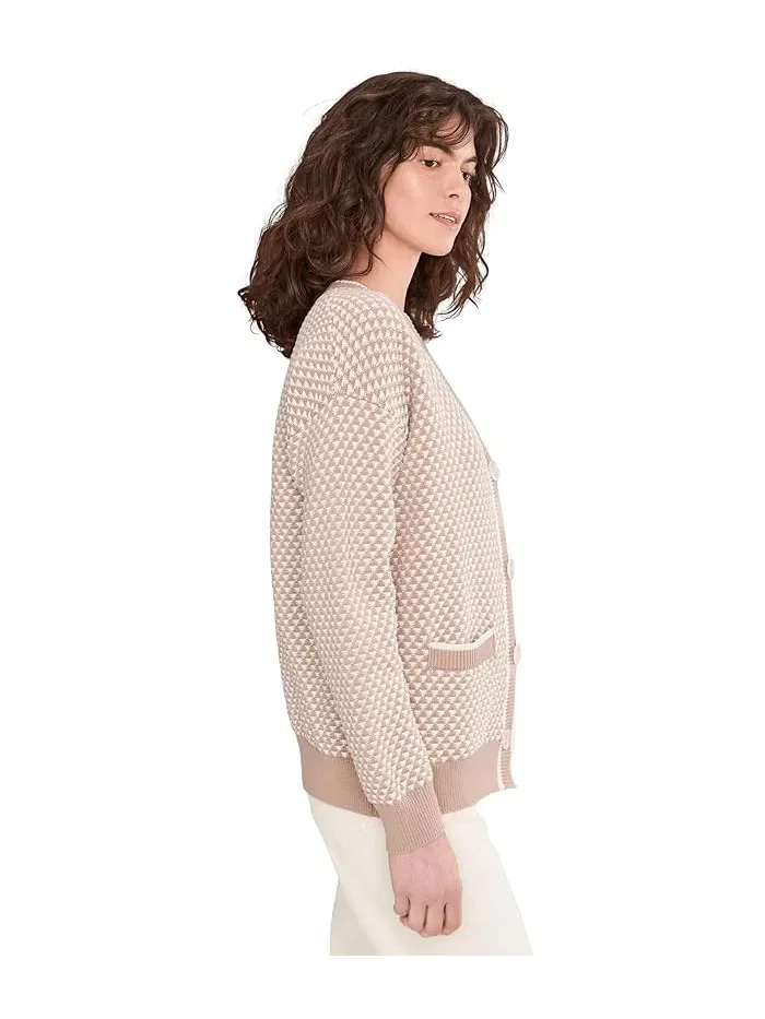 Кардиган вязаный Tarran Stitch Knit Varley — изображение 3 из 5, коричневый