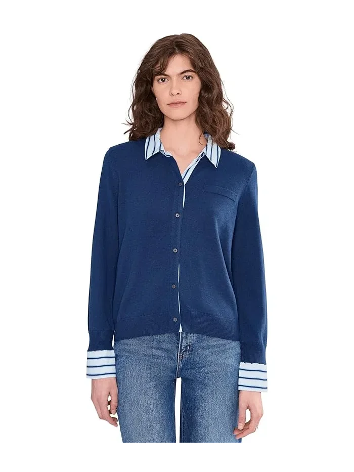 Кардиган с плетеными вставками модель Cardigan with Woven Trims Vince Camuto — изображение 1 из 5, песочный