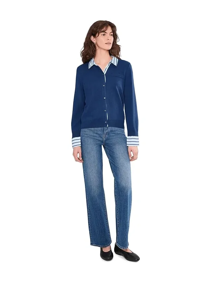 Кардиган с плетеными вставками модель Cardigan with Woven Trims Vince Camuto — изображение 2 из 5, песочный