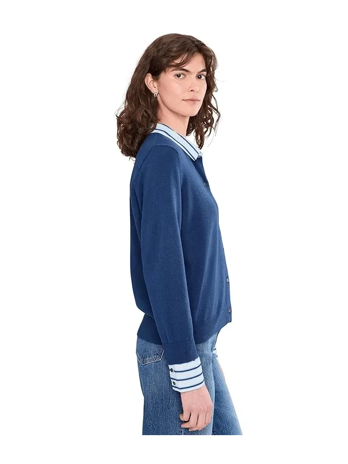 Кардиган с плетеными вставками модель Cardigan with Woven Trims Vince Camuto — изображение 3 из 5, песочный