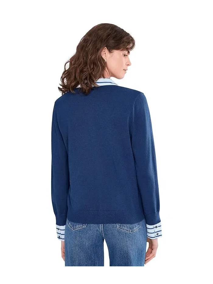 Кардиган с плетеными вставками модель Cardigan with Woven Trims Vince Camuto — изображение 4 из 5, песочный