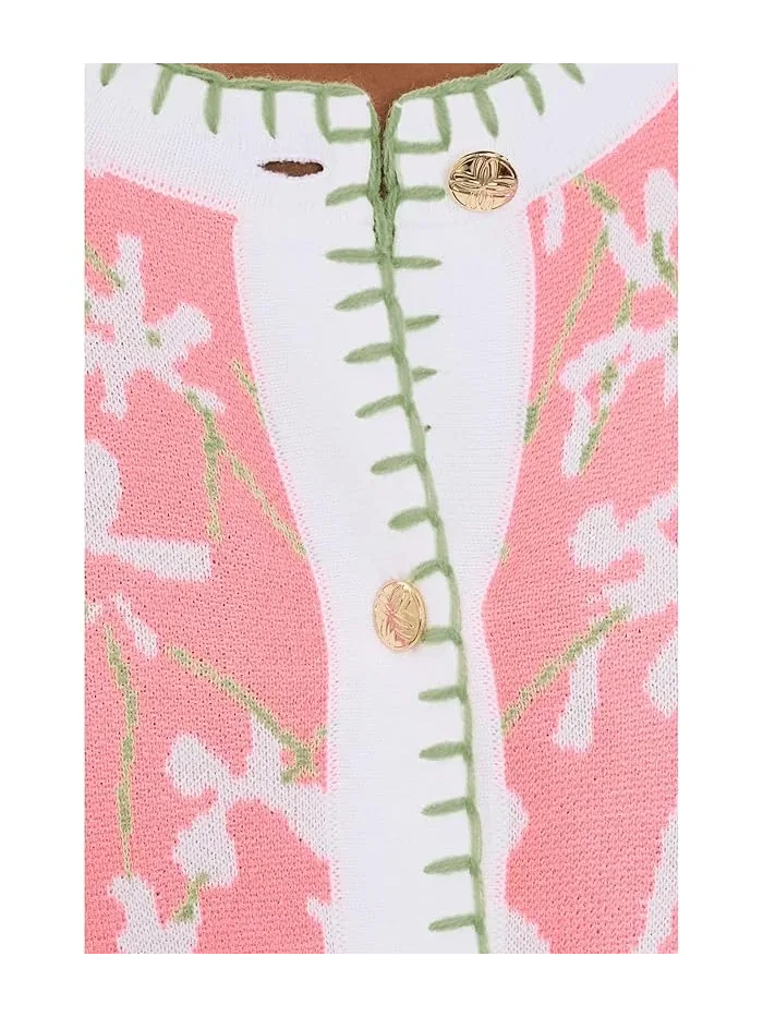Кардиган с цветочным узором Manzie Lilly Pulitzer — изображение 5 из 5, розовый