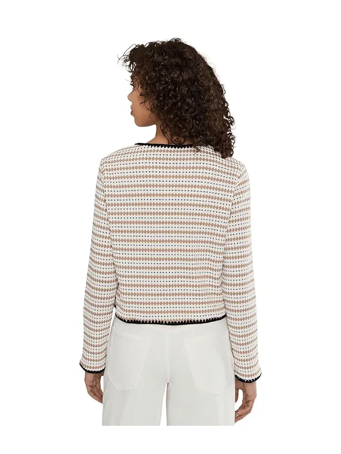Кардиган с кружевной отделкой Crochet Detailed Knit CeCe — изображение 4 из 5, насыщенный черный