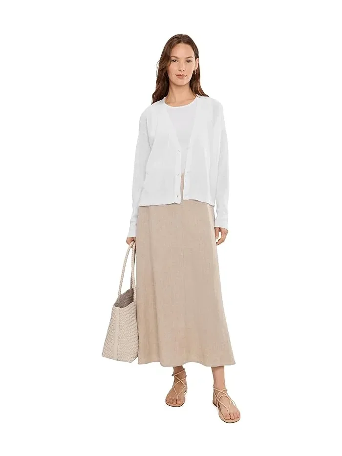 Кардиган с V-образным вырезом Organic Linen Cotton Eileen Fisher — изображение 2 из 5, белый