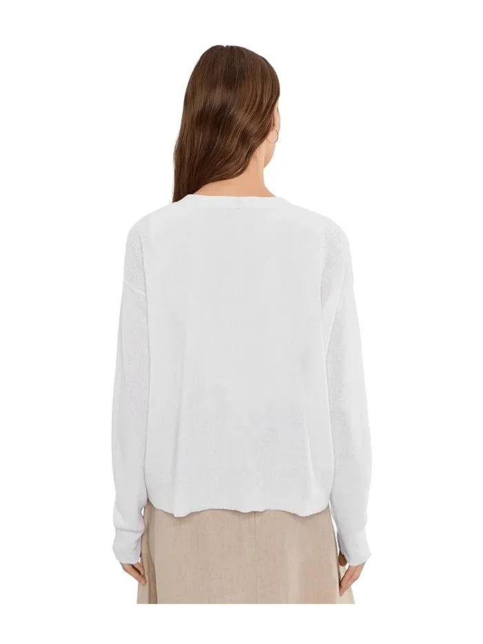 Кардиган с V-образным вырезом Organic Linen Cotton Eileen Fisher — изображение 4 из 5, белый