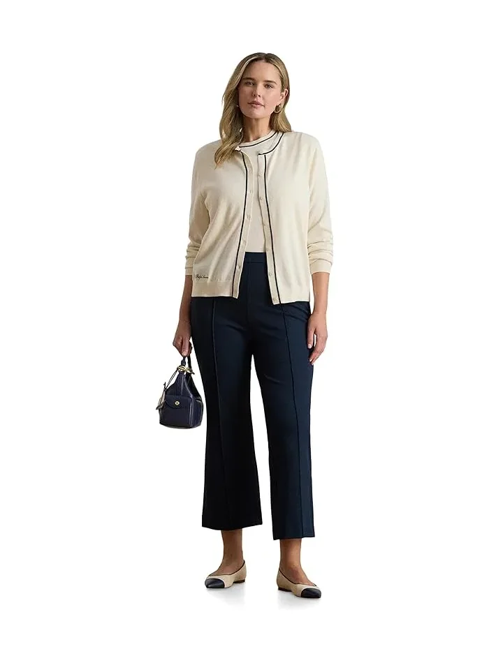 Кардиган двухцветный Two-Tone Cotton-Modal Cardigan Lauren Ralph Lauren — изображение 2 из 4, кремовый/темно-синий