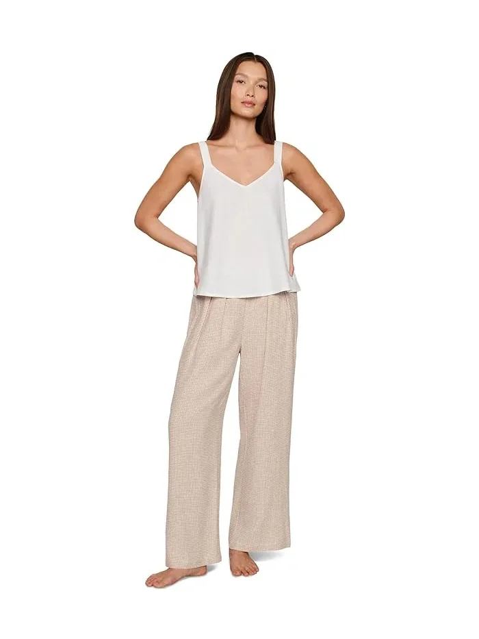 Пижамные брюки прямого кроя Linen Blend Relaxed Eberjey — изображение 2 из 4, белый