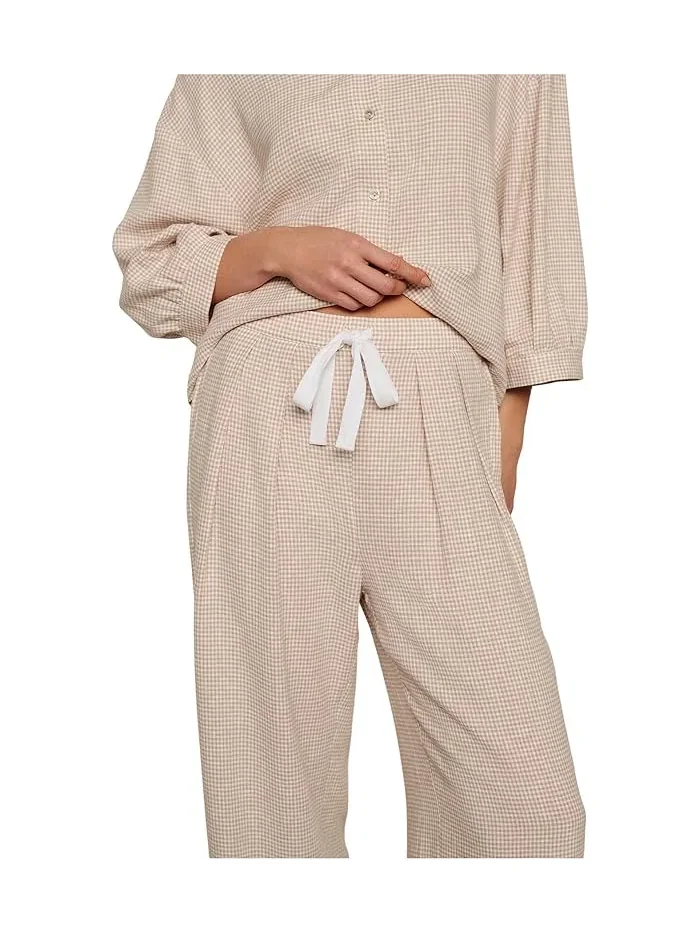 Пижамные брюки прямого кроя Linen Blend Relaxed Eberjey — изображение 4 из 4, белый