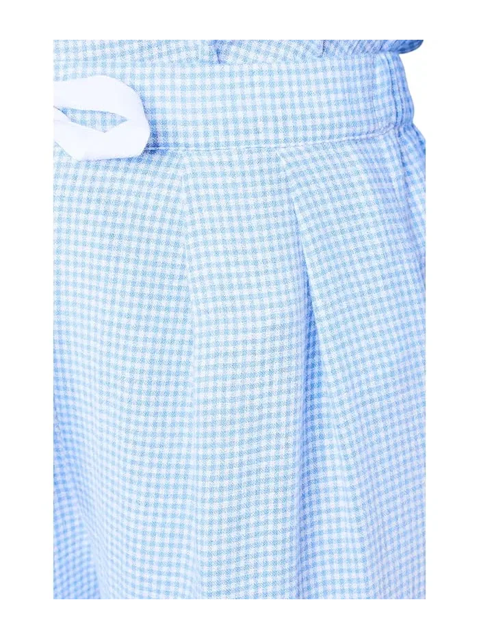 Брюки свободные Linen Blend Relaxed Eberjey — изображение 5 из 5, белый/синий