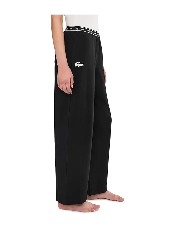 Брюки для отдыха из флиса Soft Fleece Loungewear Pants Lacoste — изображение 3 из 5, черный/белый