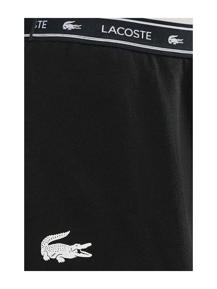 Брюки для отдыха из флиса Soft Fleece Loungewear Pants Lacoste — изображение 5 из 5, черный/белый