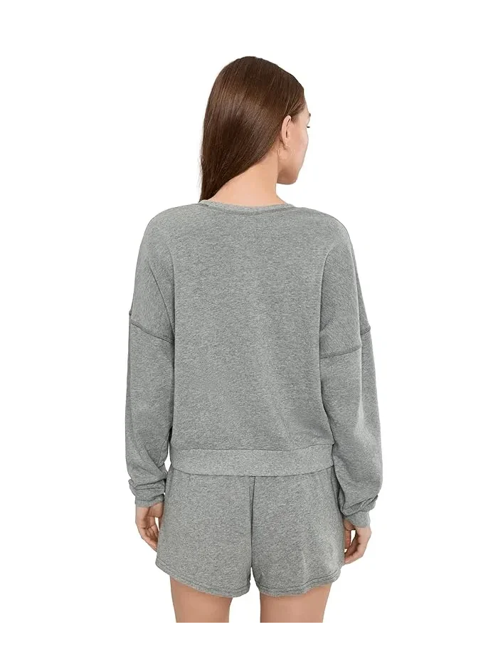 Пижамный комплект с длинным рукавом Weekend Club Long Sleeve Shorties Set HONEYDEW — изображение 4 из 5, серый