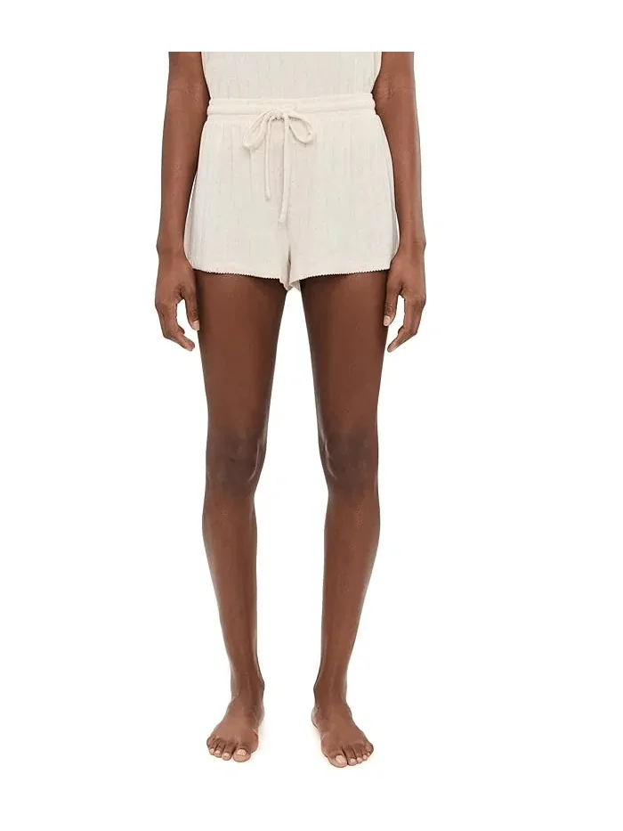 Спальный комплект из модала Cloud Modal Shorties Set HONEYDEW, Heather Oatmeal — изображение 4 из 5, овсяный