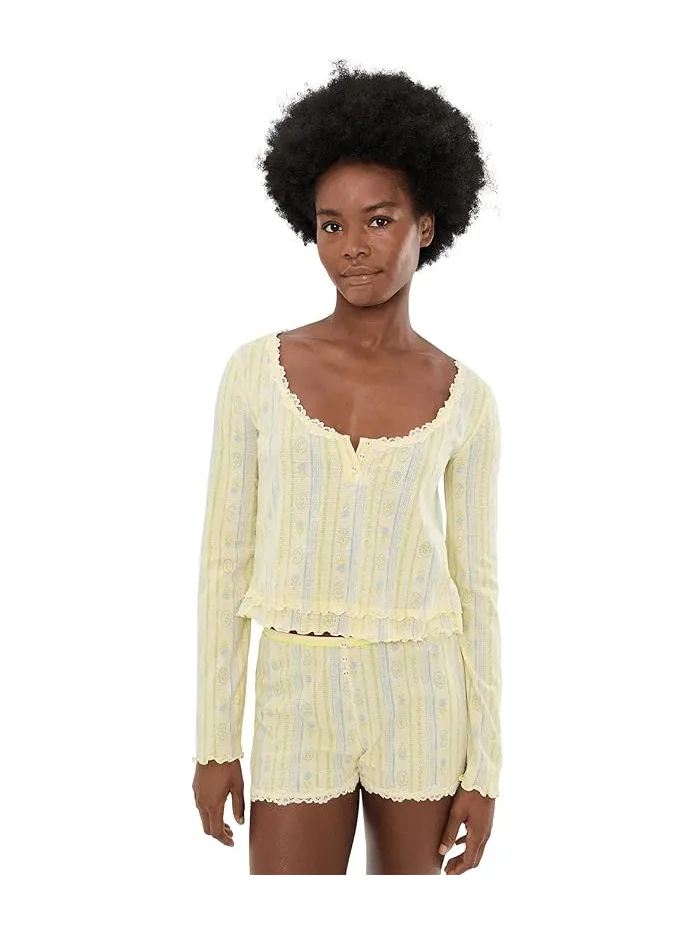 Пижамный комплект Spring Break Sleep Set Free People — изображение 1 из 5, сливочный желтый