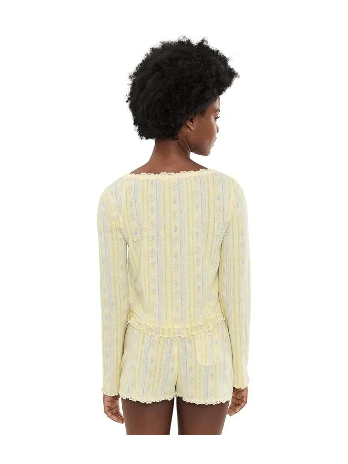 Пижамный комплект Spring Break Sleep Set Free People — изображение 4 из 5, сливочный желтый