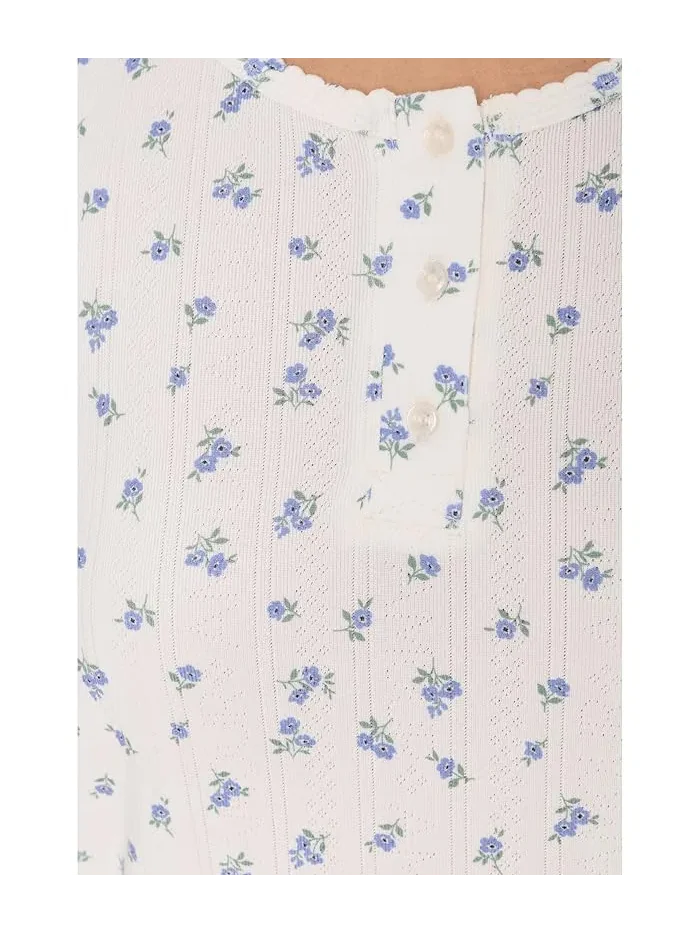 Пижамный комплект с длинным хенли Blissful Long Henley Set HONEYDEW — изображение 5 из 5, клубника