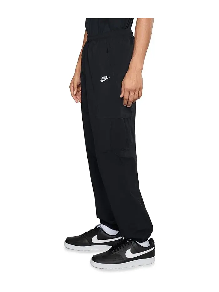 Штаны карго повседневные Club Woven Cargo Pants Nike — изображение 3 из 5, черный/белый