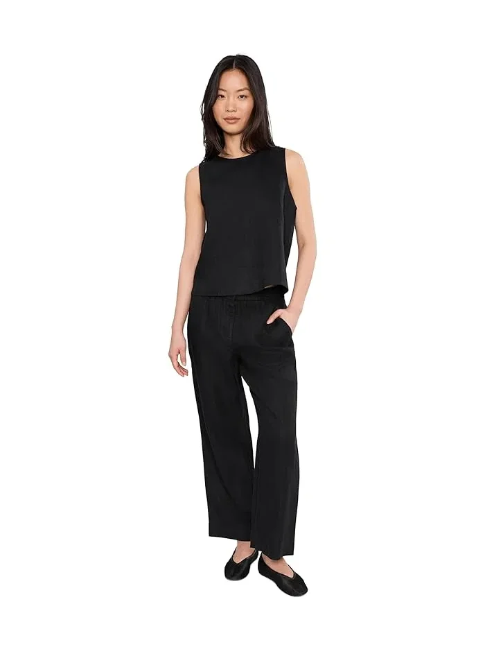 Брюки из органического льна Petite Heavy Organic Linen Straight Full Length Trousers Eileen Fisher — изображение 2 из 5