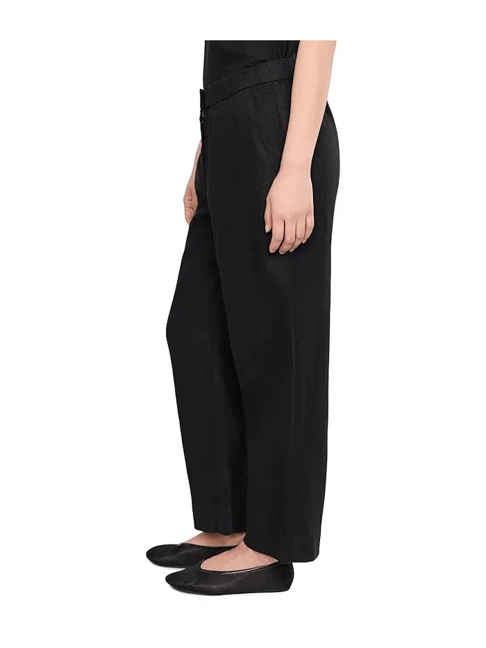 Брюки из органического льна Petite Heavy Organic Linen Straight Full Length Trousers Eileen Fisher — изображение 3 из 5
