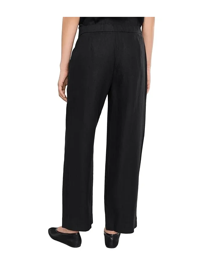 Брюки из органического льна Petite Heavy Organic Linen Straight Full Length Trousers Eileen Fisher — изображение 4 из 5