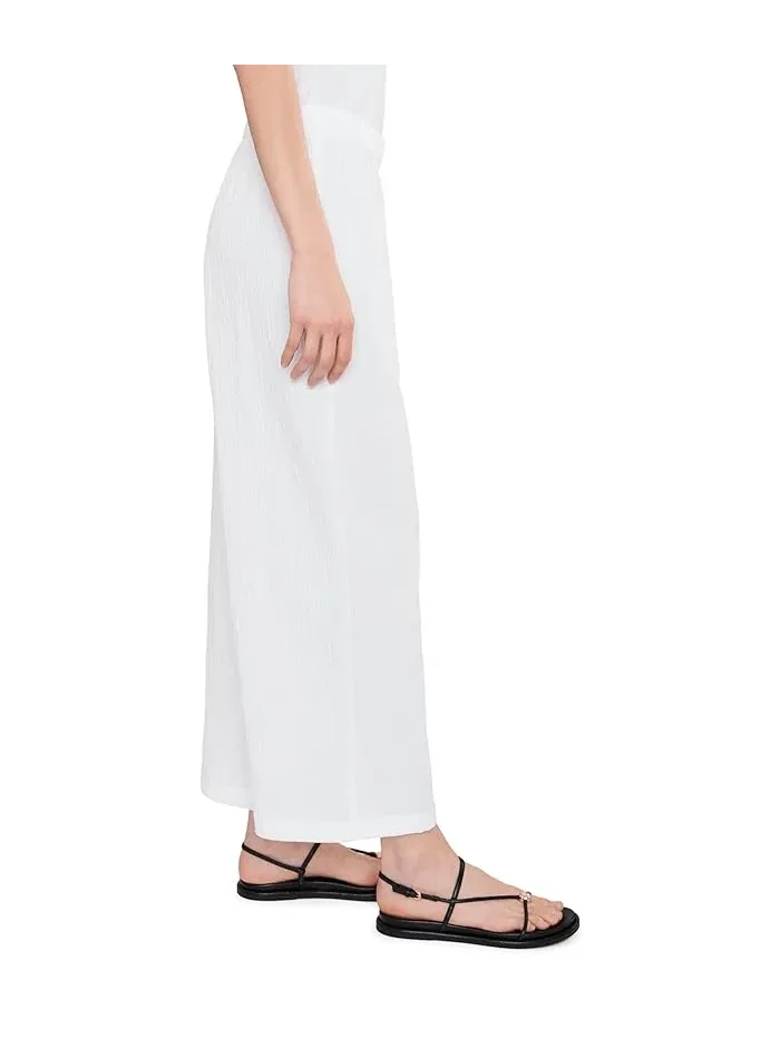 Штаны широкие Organic Cotton Pucker Ankle Wide Eileen Fisher — изображение 3 из 5, белый