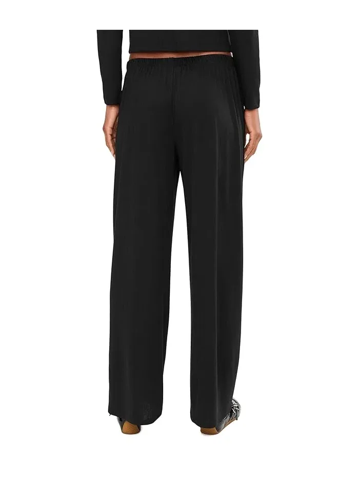 Штаны Pointelle Rib Pants с отделкой гребешком Barefoot Dreams — изображение 4 из 5, черный