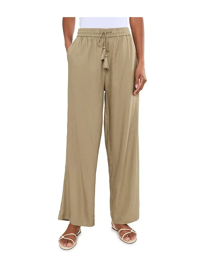 Штаны свободного кроя Mid-Rise Pull-On Drawstring Waistband Wide Leg Pants 30in Inseam Liverpool Los Angeles