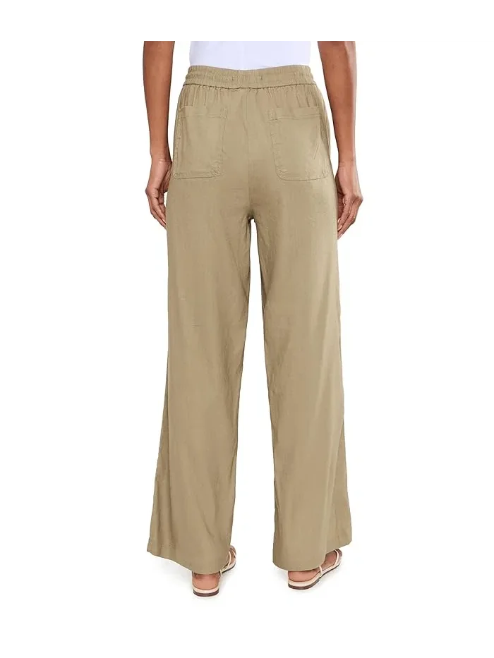 Штаны свободного кроя Mid-Rise Pull-On Drawstring Waistband Wide Leg Pants 30in Inseam Liverpool Los Angeles, бежевый
